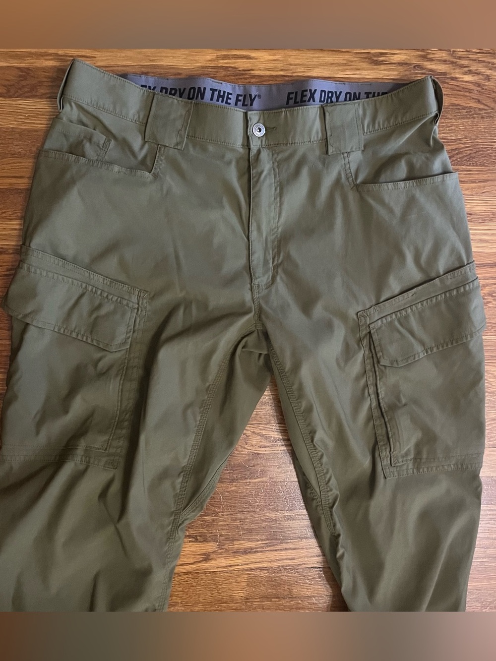 Duluth Trading Dry on the Fly flex pants olive green mens cargo 40x30 Gorpcore